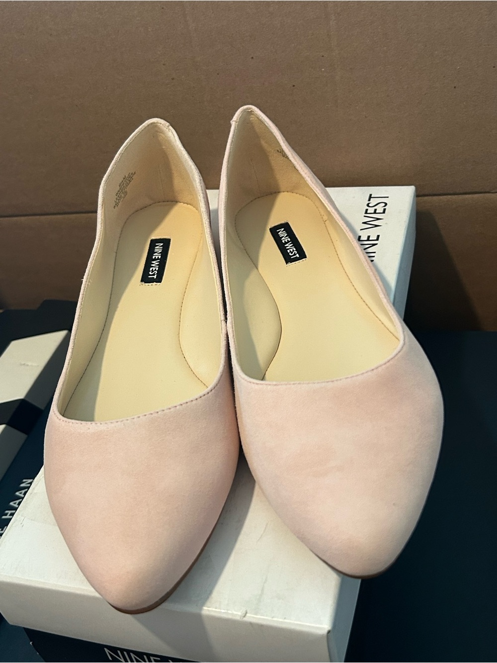 Nine West Pale Pink Pointed Toe Flats